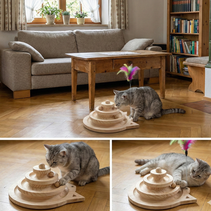 Katzenturm mit 3 Ebenen – Spiel- & Kletterturm für Katzen